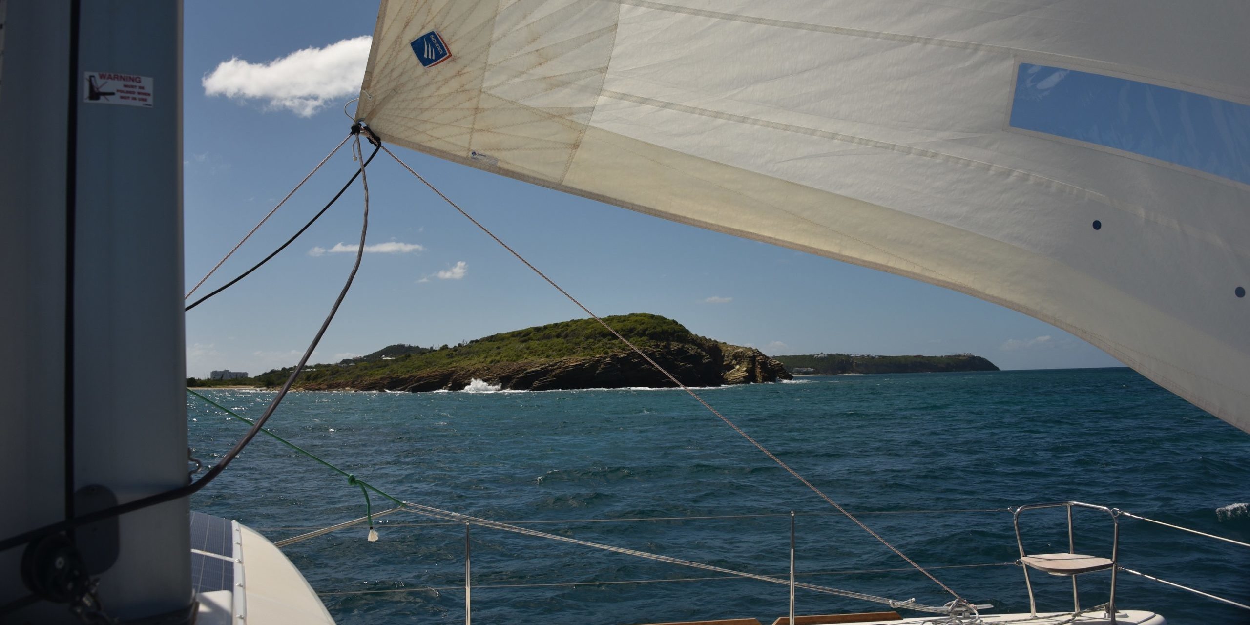 Segel mit Karibikinsel